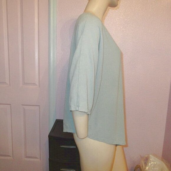 Oh My Gauze Lynn Blouse Top Size 2X Tunic Asymmetrical V-Neck Half Sleeve Resort - Picture 6 of 10